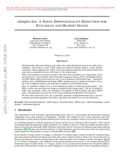 nSimplex Zen: A Novel Dimensionality Reduction for Euclidean and Hilbert
  Spaces