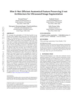 Slim U-Net: Efficient Anatomical Feature Preserving U-net Architecture
  for Ultrasound Image Segmentation