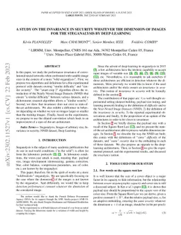 A study on the invariance in security whatever the dimension of images
  for the steganalysis by deep-learning