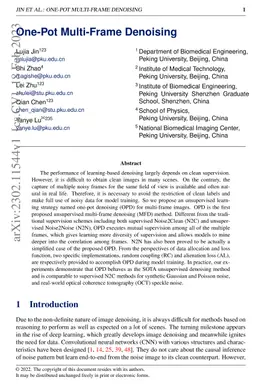 One-Pot Multi-Frame Denoising