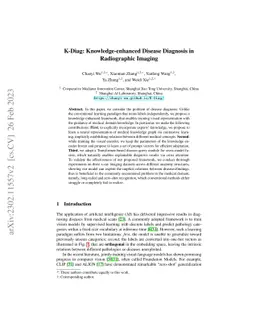 K-Diag: Knowledge-enhanced Disease Diagnosis in Radiographic Imaging