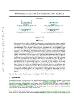 Uncovering Bias in Face Generation Models