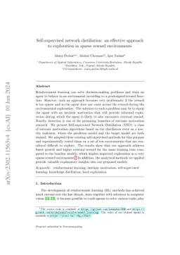 Self-supervised network distillation: an effective approach to
  exploration in sparse reward environments
