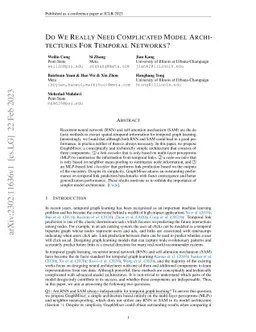 Do We Really Need Complicated Model Architectures For Temporal Networks?