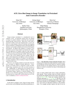 ACE: Zero-Shot Image to Image Translation via Pretrained
  Auto-Contrastive-Encoder