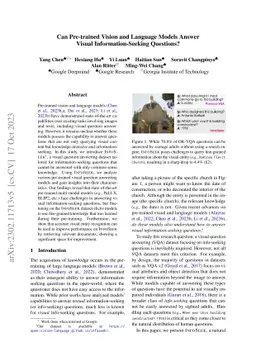 Can Pre-trained Vision and Language Models Answer Visual
  Information-Seeking Questions?