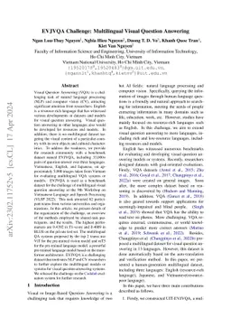 EVJVQA Challenge: Multilingual Visual Question Answering