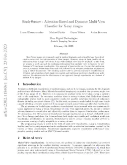StudyFormer : Attention-Based and Dynamic Multi View Classifier for
  X-ray images