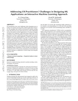Addressing UX Practitioners' Challenges in Designing ML Applications: an
  Interactive Machine Learning Approach