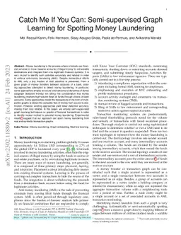 Catch Me If You Can: Semi-supervised Graph Learning for Spotting Money
  Laundering