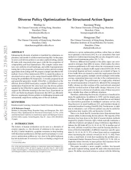 Diverse Policy Optimization for Structured Action Space