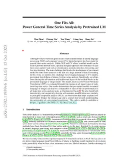 One Fits All:Power General Time Series Analysis by Pretrained LM