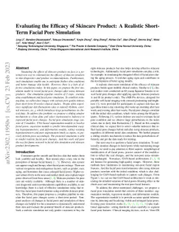 Evaluating the Efficacy of Skincare Product: A Realistic Short-Term
  Facial Pore Simulation