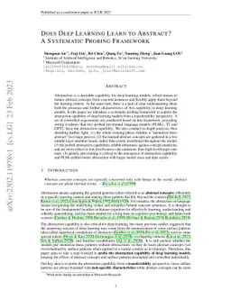 Does Deep Learning Learn to Abstract? A Systematic Probing Framework