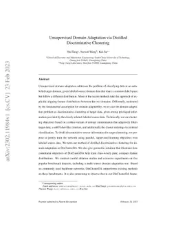 Unsupervised Domain Adaptation via Distilled Discriminative Clustering