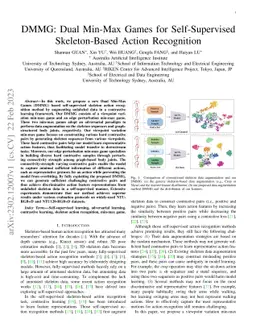 DMMG: Dual Min-Max Games for Self-Supervised Skeleton-Based Action
  Recognition