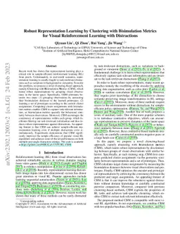 Robust Representation Learning by Clustering with Bisimulation Metrics
  for Visual Reinforcement Learning with Distractions