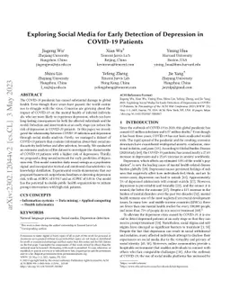 Exploring Social Media for Early Detection of Depression in COVID-19
  Patients