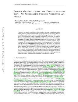 Domain Generalisation via Domain Adaptation: An Adversarial Fourier
  Amplitude Approach