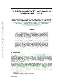 On the Robustness of ChatGPT: An Adversarial and Out-of-distribution
  Perspective