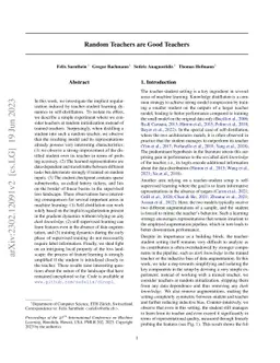 Random Teachers are Good Teachers