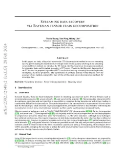 Streaming data recovery via Bayesian tensor train decomposition
