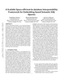 A Scalable Space-efficient In-database Interpretability Framework for
  Embedding-based Semantic SQL Queries