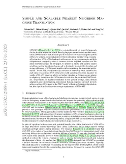 Simple and Scalable Nearest Neighbor Machine Translation