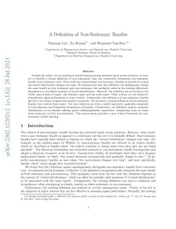 A Definition of Non-Stationary Bandits