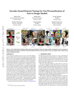 Encoder-based Domain Tuning for Fast Personalization of Text-to-Image
  Models