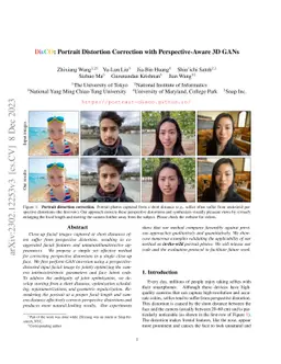 DisCO: Portrait Distortion Correction with Perspective-Aware 3D GANs