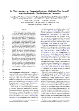 In What Languages are Generative Language Models the Most Formal?
  Analyzing Formality Distribution across Languages