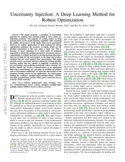 Uncertainty Injection: A Deep Learning Method for Robust Optimization