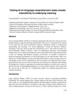 Testing AI on language comprehension tasks reveals insensitivity to
  underlying meaning