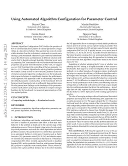 Using Automated Algorithm Configuration for Parameter Control