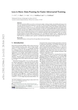 Less is More: Data Pruning for Faster Adversarial Training