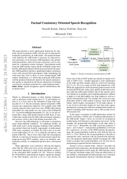 Factual Consistency Oriented Speech Recognition