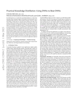 Practical Knowledge Distillation: Using DNNs to Beat DNNs