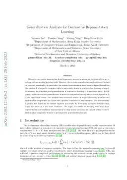 Generalization Analysis for Contrastive Representation Learning