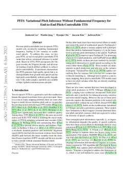PITS: Variational Pitch Inference without Fundamental Frequency for
  End-to-End Pitch-controllable TTS