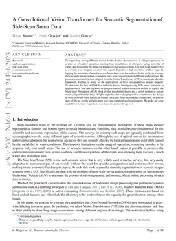 A Convolutional Vision Transformer for Semantic Segmentation of
  Side-Scan Sonar Data