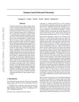 Subspace based Federated Unlearning