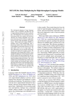 MUX-PLMs: Data Multiplexing for High-throughput Language Models