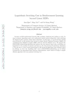 Logarithmic Switching Cost in Reinforcement Learning beyond Linear MDPs