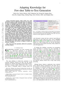 Adapting Knowledge for Few-shot Table-to-Text Generation