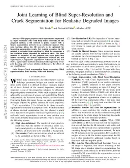 Joint Learning of Blind Super-Resolution and Crack Segmentation for
  Realistic Degraded Images
