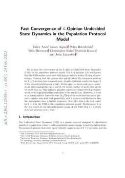 Fast Convergence of $k$-Opinion Undecided State Dynamics in the
  Population Protocol Model