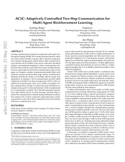 AC2C: Adaptively Controlled Two-Hop Communication for Multi-Agent
  Reinforcement Learning