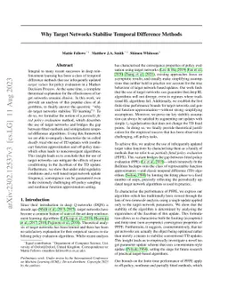 Why Target Networks Stabilise Temporal Difference Methods