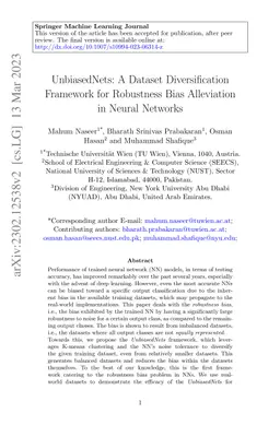 UnbiasedNets: A Dataset Diversification Framework for Robustness Bias
  Alleviation in Neural Networks